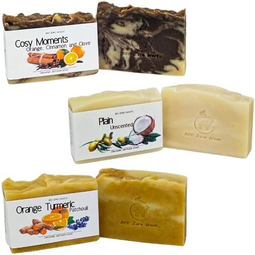 Handmade Natural Soap Bar Set | UK Artisan Cold Processed Vegan Soaps | Organic, Cruelty-Free, Palm Oil-Free | Essential Oil Scented | Floral, Herbal & Citrus Soap Gift Set (Citrus)