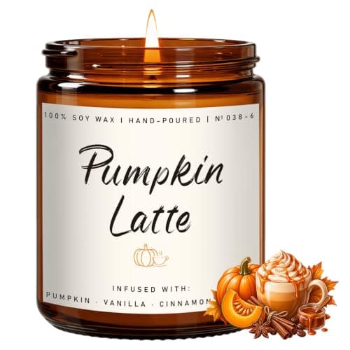 Auelife Autumn Candles, 7oz Pumpkin Latte Scented Candle