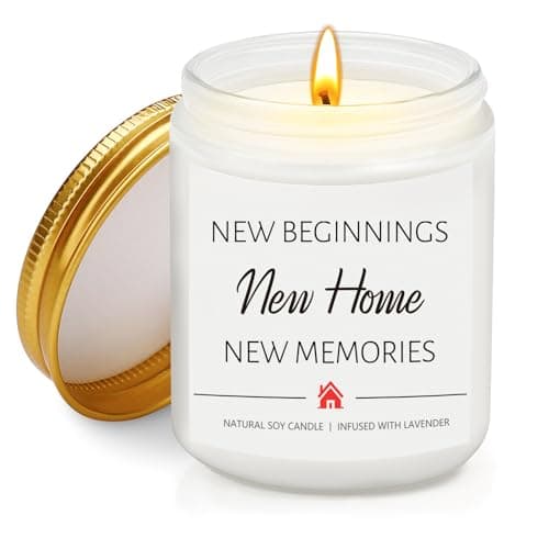 New Home Gifts, New Home Candle Housewarming Gifts, 7 oz Handmade Lavender Scented Candle, Housewarming Presents for Couple Friends, Family, Homeowner