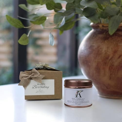 Personalised Initial Flower Candle or Diffuser Gift 200ml Rose Gold Tin