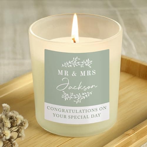 Engraved Glass Anniversary Jar Candle