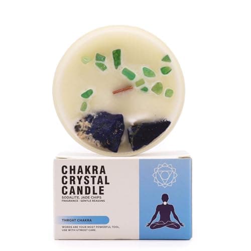 Ancient Wisdom Chakra Gemstone Candles: Radiate Energy, Enhance Meditation, and Align Your Chakras with This Thoughtful Gift (Throat Chakra)