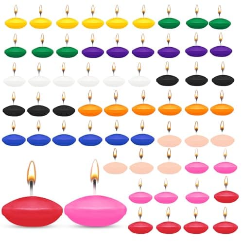 HA BIN 60 Pieces Floating Candles, 3.8 cm, Decorative Floating Candles, for Weddings, Romantic Nights, Bachelorette Parties, Decorations