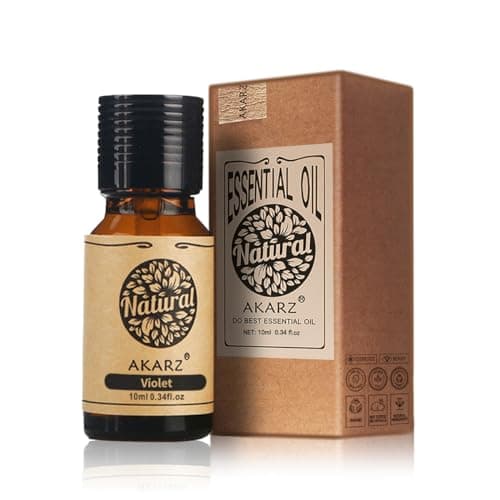 AKARZ Violet Essential Oil Natural Organic Premium Therapeutic Violet Oil for Skin Body Hair Care,Diffuser, Candle,Soap,Making, DIY,Massage Aroma 10ml