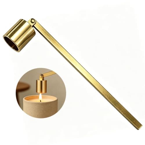 Gold Stainless Steel Candle Snuffer, Long Handle Wick Extinguisher