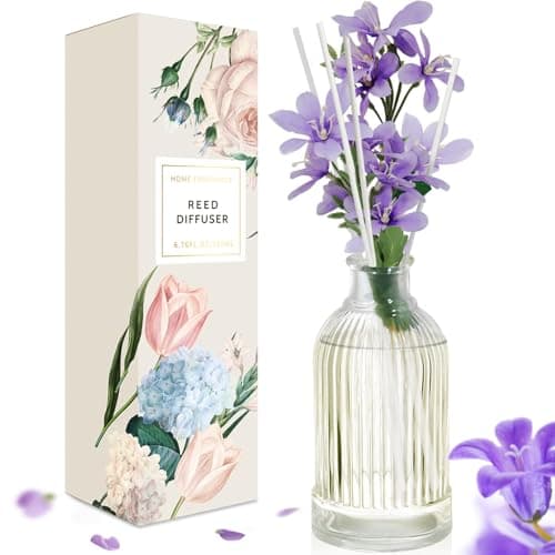 Scent-Hi Reed Diffuser 200ml, Freesia Scented Oil Diffuser with 6 Sticks