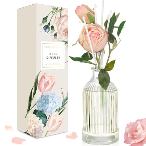 Scent-Hi Reed Diffuser 200ml, Rose & Sandalwood Scented with 6 Sticks