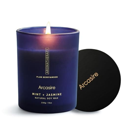 Mint Jasmine Scented Candle, Luxury Candles for Women, 8oz Soy Wax Candle