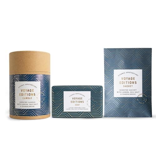 Field Day - Titanic Sea Salt Home Fragrance & Soap Gift Set - Candle, Soap & Sachet Bundle - Vegan & Cruelty Free - Lemon, Sea Salt & Sandalwood Fragrance - Luxury Home Bathroom Gift - Made in the UK