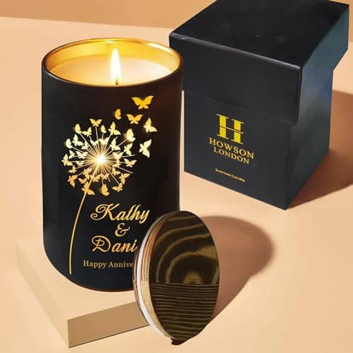Personalised Candle Wedding Anniversary Candle Gifts for Couple for Her Scented Candles Gifts for Women Personalised Gift for 10 20th 25th 50th 60th Birthday Christmas Valentines Day (Design 03)