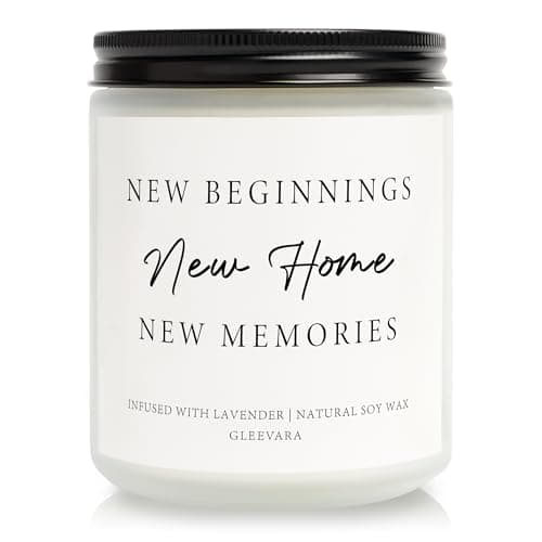 Gleevara New Home Gifts, House Warming Gifts New Home - Handmade Lavender Scented Candle Housewarming Gift, House Warming Gift Ideas for Family, Couple
