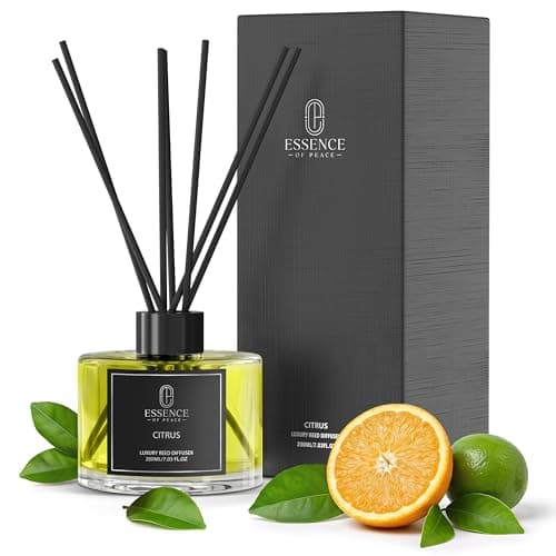 Reed Diffuser 200ml, Citrus, Long Lasting Home Fragrance, Essential Oils