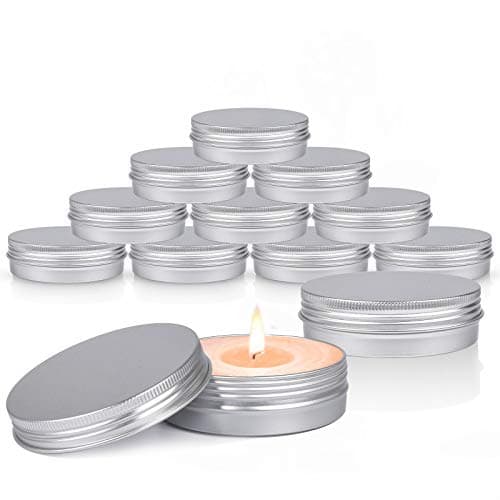 Aluminium Tin Cans, Sopito 24pcs 120ml/4oz Metal Round Tins Screw Lid Containers Empty Candle Jars for Candles Making and Storage