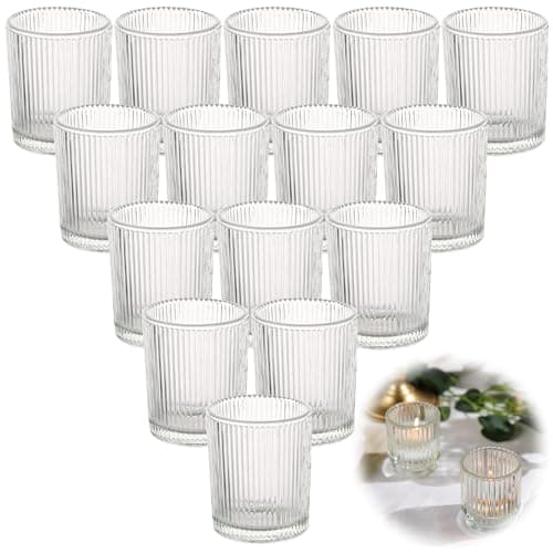 LOPYXBR 20PCS 90ml Glass Tealight Holders Bulk, Glass Candle Holders