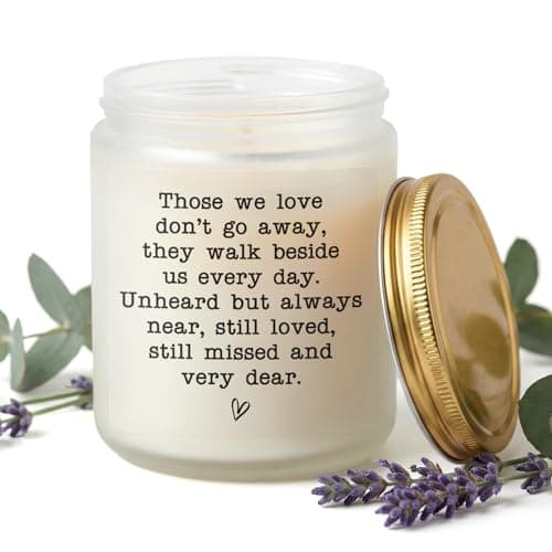 Thinking of You Gifts Sympathy Candle, Lavender & Eucalyptus Scented Candles, Memorial Bereavement Condolence Gift for Loss of Loved One, Mother, Friend (White-Memorial)
