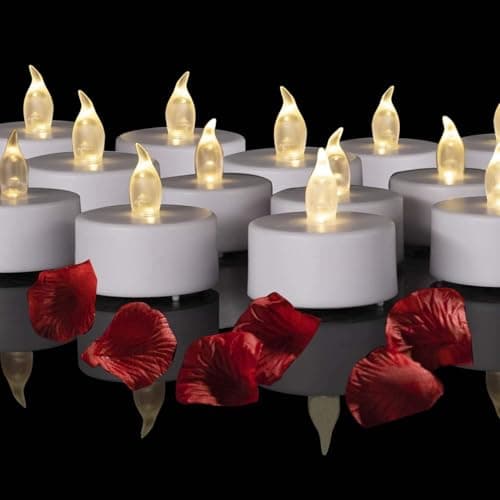 Battery Operated Flameless LED Tealights Candles 24 Pack Warm White