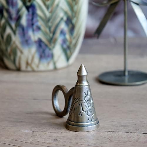Gold Metal Candle Snuffer, Antique Brass Traditional Candle Snuff Accessory, Small Mini Iron Cone for putting out Dinner/Taper Candles