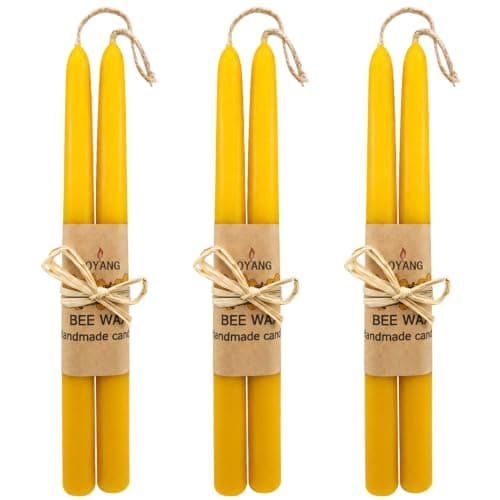 Dinner Table Beeswax Taper Candles, Set of 4