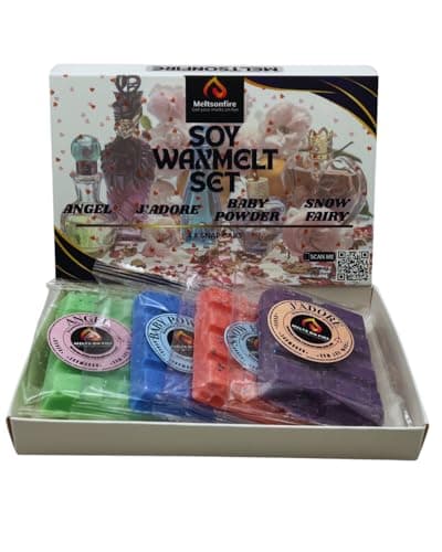 4 X Scented Soy Wax Melts - Angel, Baby Powder, J'Adore, Snow Fairy