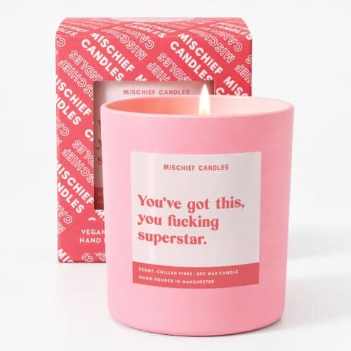 Funny Well Done Gift for Her Congratulations Gifts Scented Soy Wax Pink Candle (You've Got This Superstar)