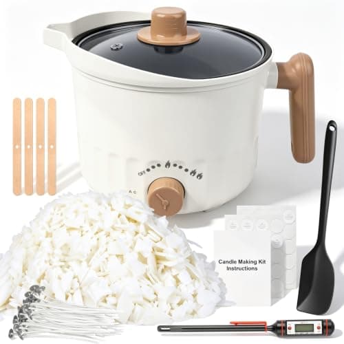 Candle Making Kit with Wax Melter, Soy Wax for Candle Making, DIY Candle Making Supplies, Starter Candle Kit for Women Adult Beginner, Included 1.1IB Natural Soy Wax with Wicks, Gift Set for Woman