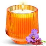 Saffron & Sandalwood Scented Candle, Velvety Woody