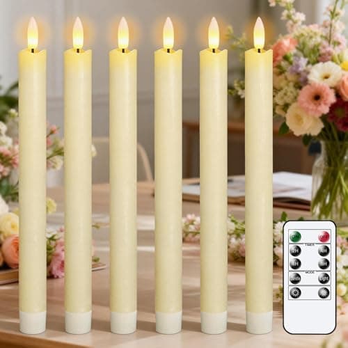 Eldnacele LED Taper Candles, Battery Candles with Remote and Timer, 6 Pack