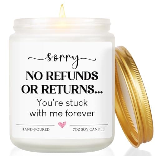 Anniversary Valentines Gifts for Him Her - Lavender Scented Candle