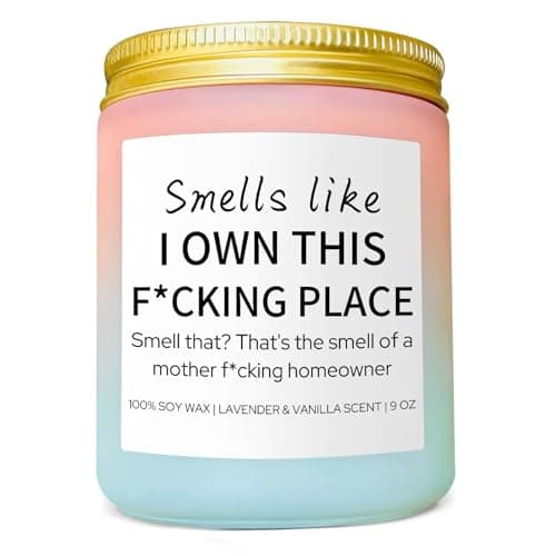 Funny Scented Candle, House Warming Gifts New Home, Housewarming Gift for Women, Men, Couple, New Homeowner - First Apartment Essentials - Closing Presents for Home Buyers - 9 oz (New Home Gifts)