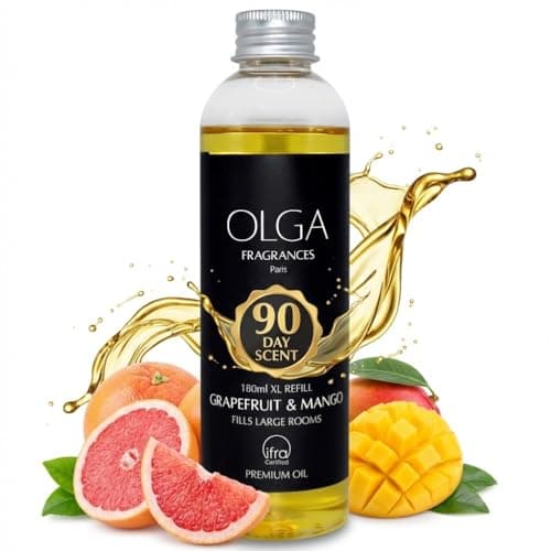 OLGA Grapefruit & Mango Reed Diffuser Refill – 180ml Strong Fragrance Oil