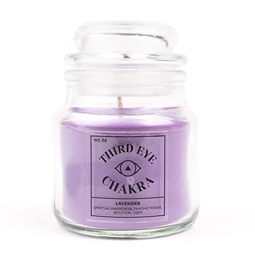 Myga Scented Candle - Third Eye Chakra Candle with Soy Wax & Essential Oil Blend, 100% Vegan and Eco-Friendly - Perfect for Relaxation, Yoga, Meditation & Aromatherapy - Lavendar