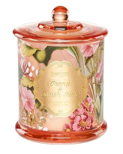 M&SENSE Peony Blush Sude Large Soy Scented Candles Gifts for Women Long Burning 360g 75H Organic Candles Gifts for Home Scented Non Toxic Floral Aromatherapy Jar Candles Long Lasting Candles for Men