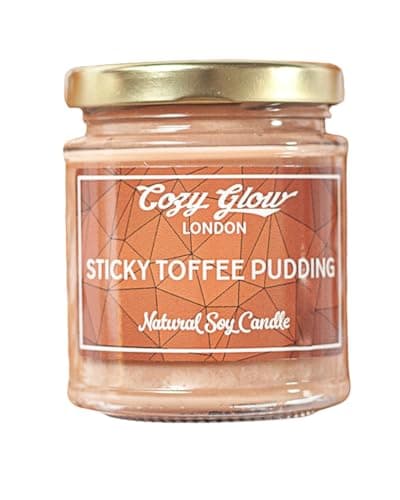 Cozy Glow Sticky Toffee Pudding Soy Candle | Sweet Caramel Dessert Scented Candle | Handcrafted Soy Candle | Long Lasting Home Fragrance | Gift for Her