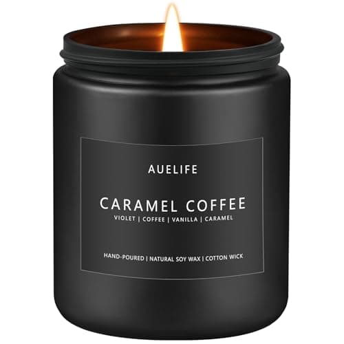 Auelife Scented Candle, 7oz Caramel Coffee Scented Candles for Men