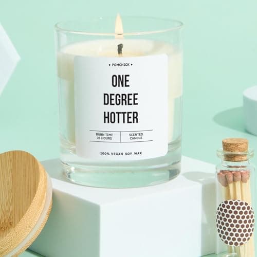 Pomchick - Graduation Scented Candle Gift One Degree Hotter Funny Keepsake for Graduates Gift for Son Daughter Grandson Granddaughter Nephew Niece