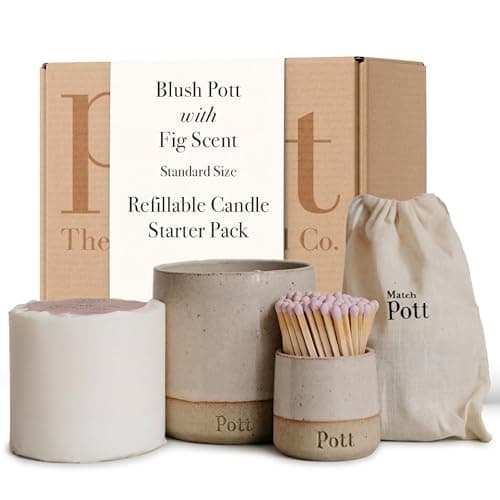 Refillable Ceramic Candle Vessel with Fig Refill, 200g