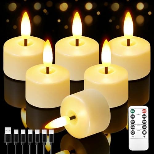 NRAVXAC Pillar LED Tea Light Small Candles Rechargeable with Remote Control