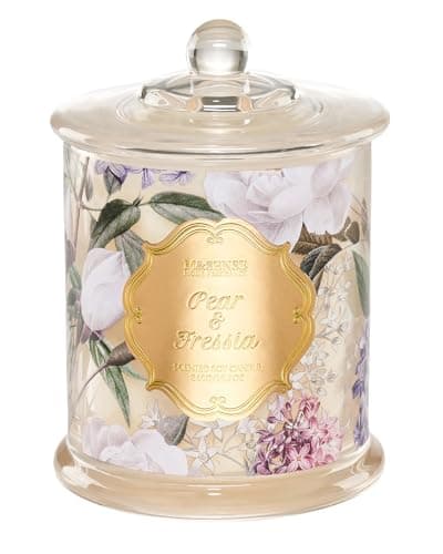 M&SENSE Pear Fressia Large Scented Candles Gifts for Women Long Burning 360g 75H Floral Soy Candles for Home Scented Organic Men's Scented Candles 2 Wick Fresh Smelling Jar Candles for Bathroom