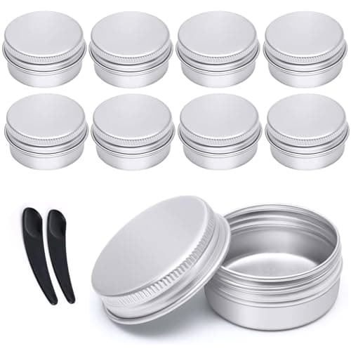 9Pcs Aluminum Tin Jars 20ml, GAUATO Travel Pots for Toiletries Sample Pots Empty Small Pot with Lids, Lip Balm Containers Round Mini Makeup Containers Travel Tubs for Lotion, Cream, Mini Candles