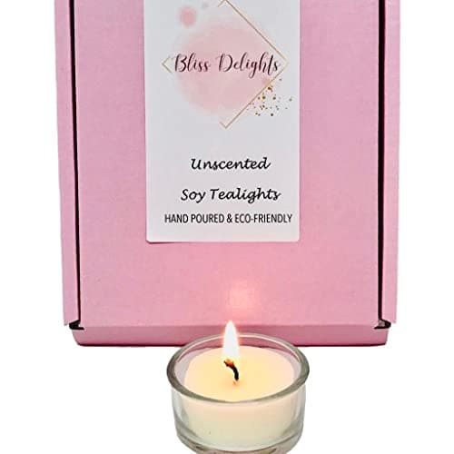 Unscented Tealight Candles | Soy Wax Tealight Refills | Plastic Free, Cruelty-Free & Vegan Candles (24 + 1 Holder)