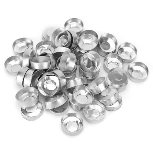 50PCS Candle Base Holders Aluminum Tealight Cups Case Containers
