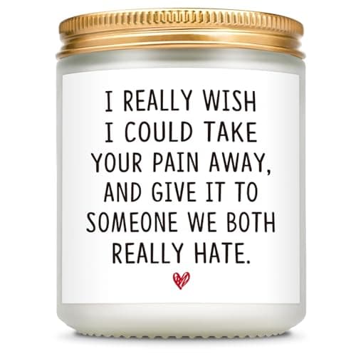 Giftasy Get Well Soon Gifts for Women Men - Handmade Lavender Soy Wax Candle 7oz - Unique Recovery Gift for Friends, Family, Colleagues