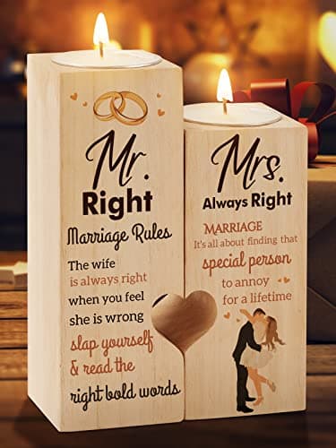 Wedding Gifts for Bride and Groom, Engagement Gifts Heart Shaped Candle