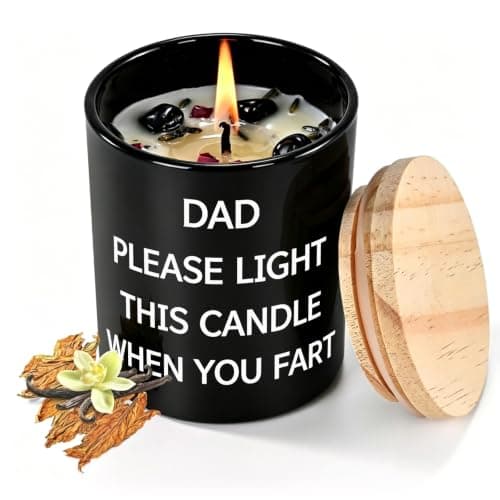 WEMEET Gift for Dad, Dad Birthday Gifts for Daughter Son, 7oz Scented Candle for Fathers Day, Christmas, Smoked Vanilla Candle Gift for Thanksgiving Day, Halloween