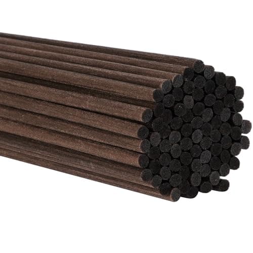 25cm Reed Diffuser Replacement Sticks - 60Pcs Aroma Fragrance Sticks Refill for Home and Bathroom - Rattan Essential Oil Sticks for Scented Diffuser (Brown Colors)