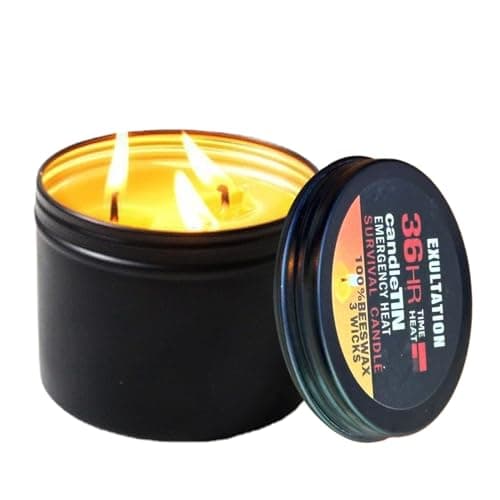 36-Hour Survival Candle with 3 Wicks - Long Burning Light in Jar, Reliable for Power Cuts & Outdoor Use | for Camping, Fishing, Preparedness Kits & Blackouts