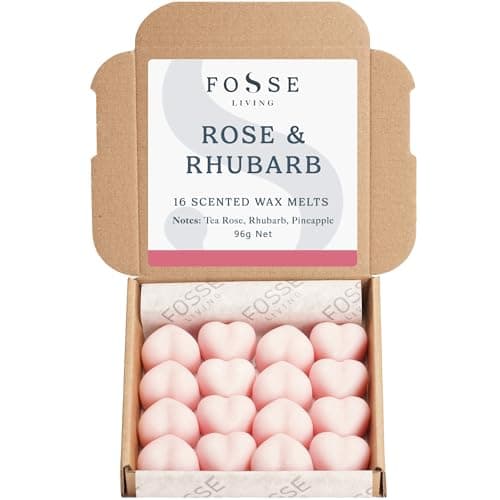 Vegan Soy Wax Melts, Rhubarb & Rose, Pack of 8