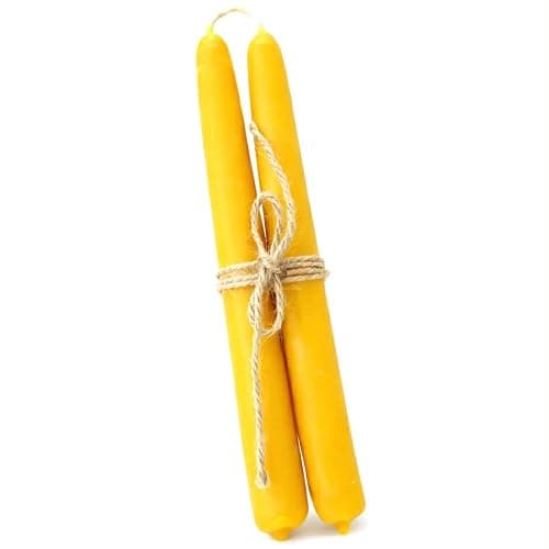 Pure Beeswax Taper Candles, Pair