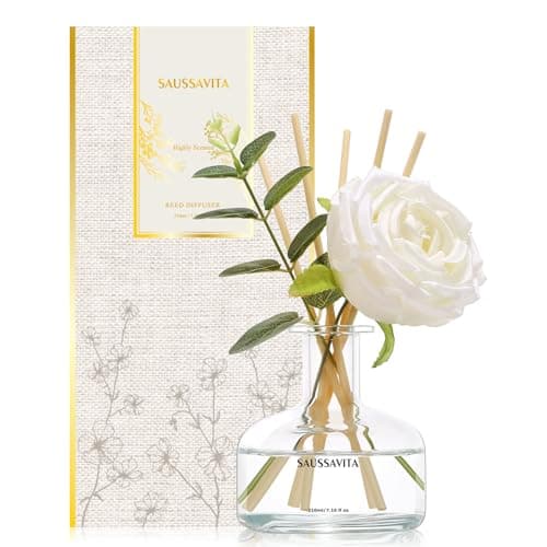 Reed Diffusers Set, 210 ml White Flower Scented Lasts up to 120 Days