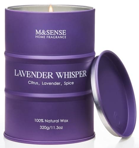 M&SENSE Lavender Soy Scented Candle Gifts for Women, 11.3oz 70 Hour Candles Long Burning for Sleep, Luxury Aromatherapy Candle for Stress Relief Meditation Relaxing, Non Toxic Candles for Home